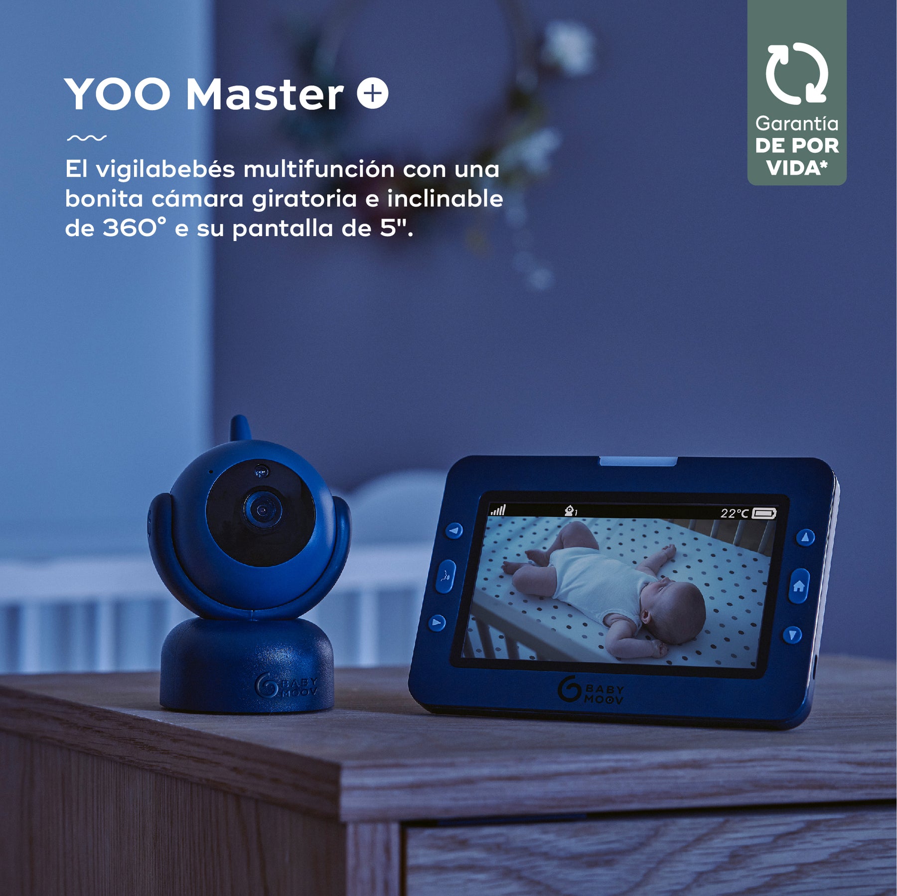 Babyphone vidéo 360 YOO-Master Plus caméra rotative Babymoov - Bambinou