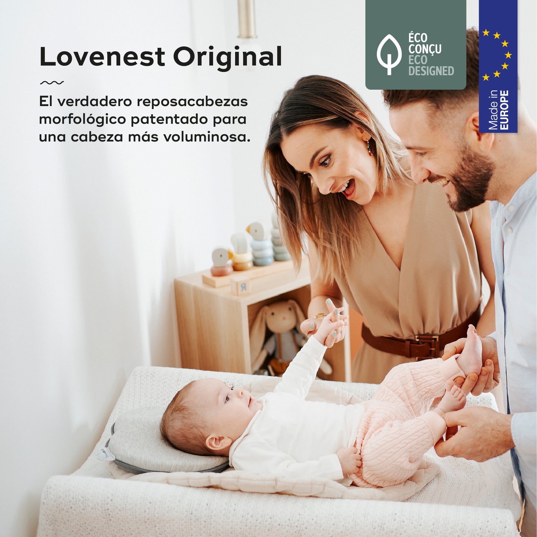 Lovenest: cojín anatómico para la cabeza del bebé