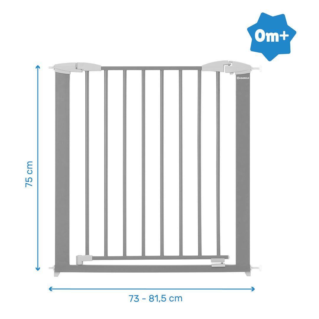 Badabulle Barrera De Seguridad Safe&Protect XL Negra - Puerta Atornillable Extensible 60-106.5 Cm